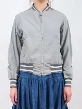 1950s Cropped Frontzip Bomber Jacket