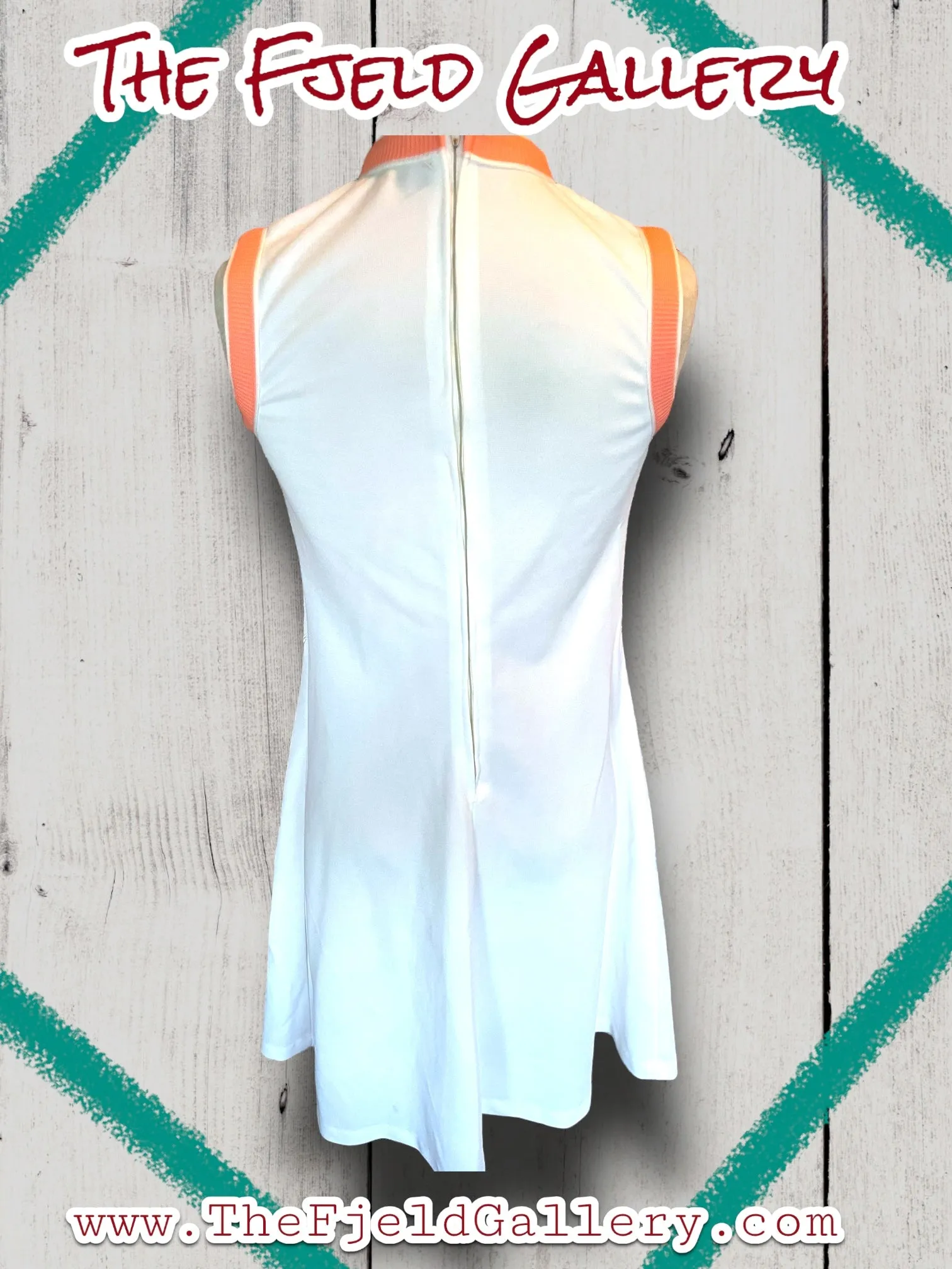 1960’s Vintage A Line White & Pastel Pink, Blue & Green Spring Sleeveless Dress & Sweater Set