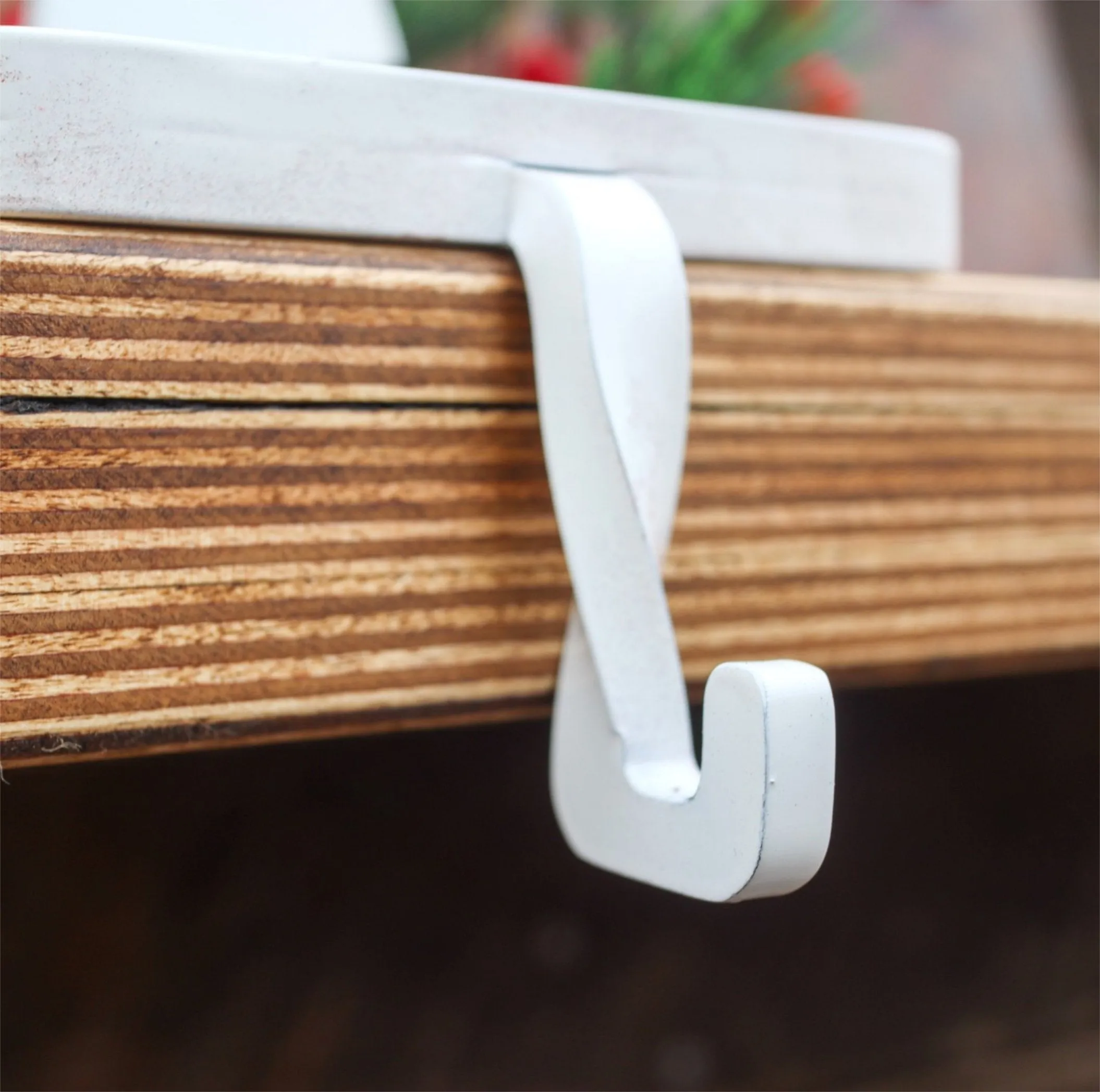 4-Pack Heavy Stocking Hanger - Minimalist Christmas Mantel Decor - Heavy Duty Stocking Holder - Shelf Stocking Holder - Personalized Gift
