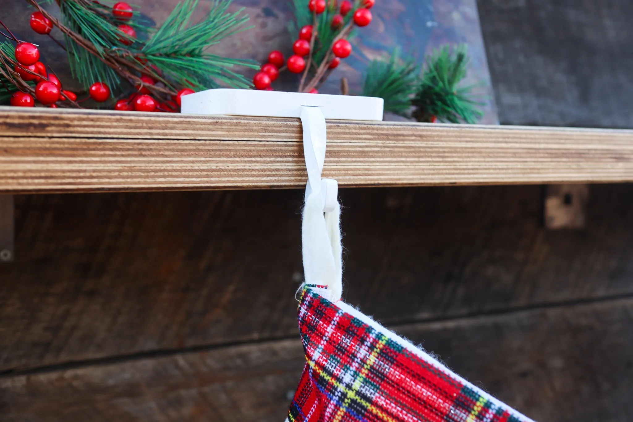 4-Pack Heavy Stocking Hanger - Minimalist Christmas Mantel Decor - Heavy Duty Stocking Holder - Shelf Stocking Holder - Personalized Gift