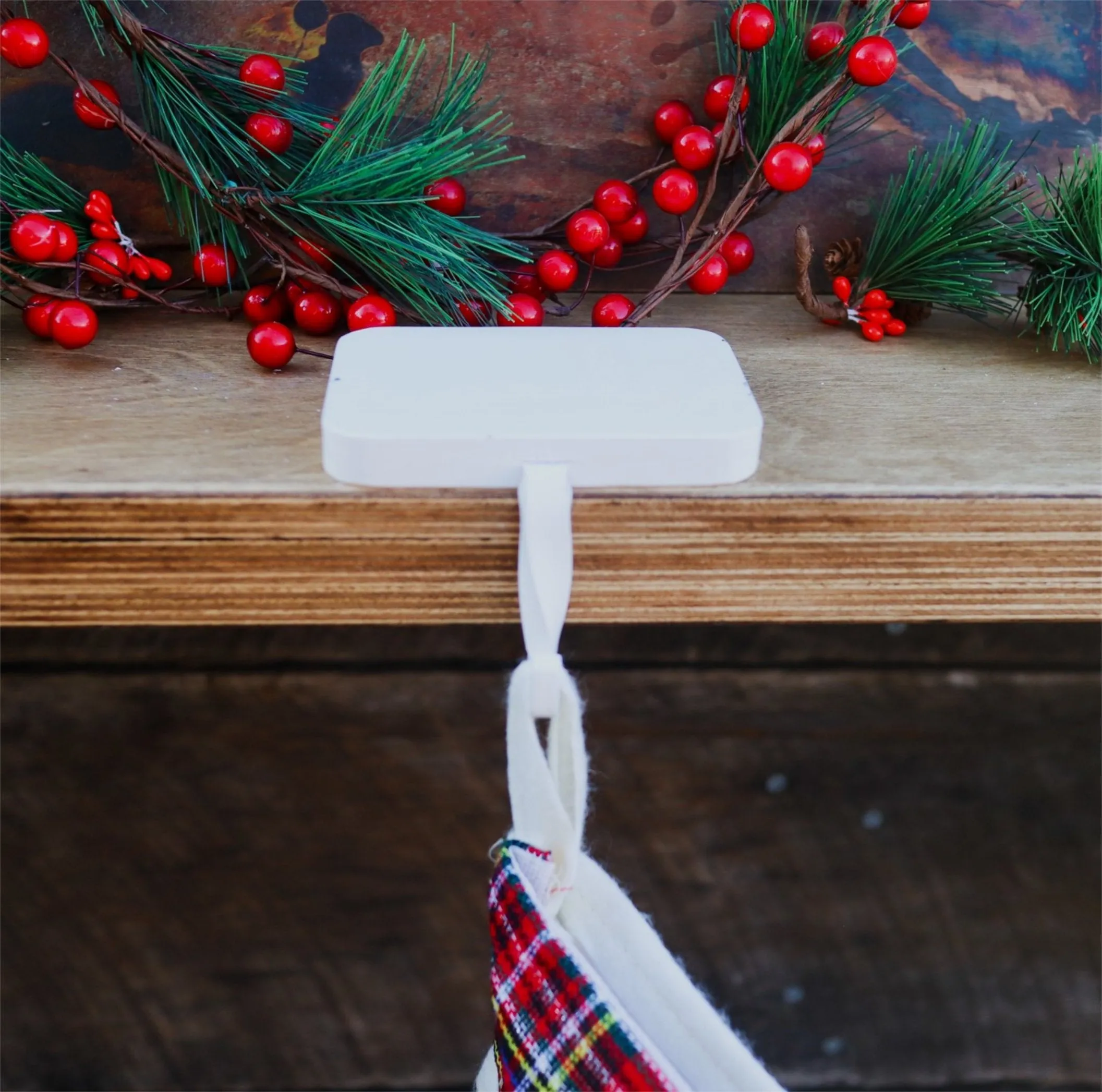 4-Pack Heavy Stocking Hanger - Minimalist Christmas Mantel Decor - Heavy Duty Stocking Holder - Shelf Stocking Holder - Personalized Gift