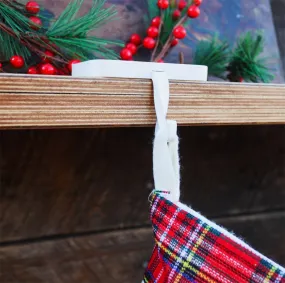 4-Pack Heavy Stocking Hanger - Minimalist Christmas Mantel Decor - Heavy Duty Stocking Holder - Shelf Stocking Holder - Personalized Gift