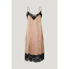 ALEZA Lace Trimmed Slip Dress Rose Dust