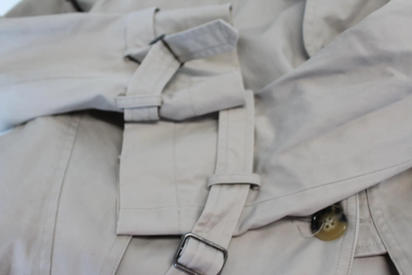 ALLSAINTS Ladies Galia Mac Grey Beige Cotton Short Trench Coat Jacket UK10