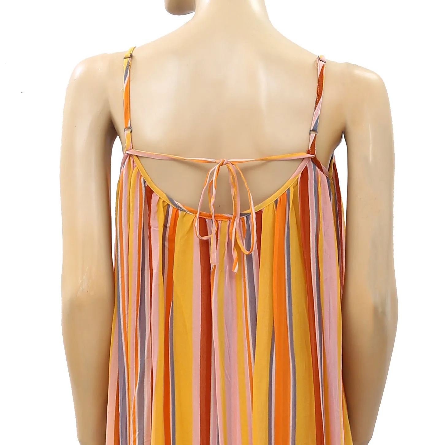 Allsaints Paola Striped Slip Midi Dress