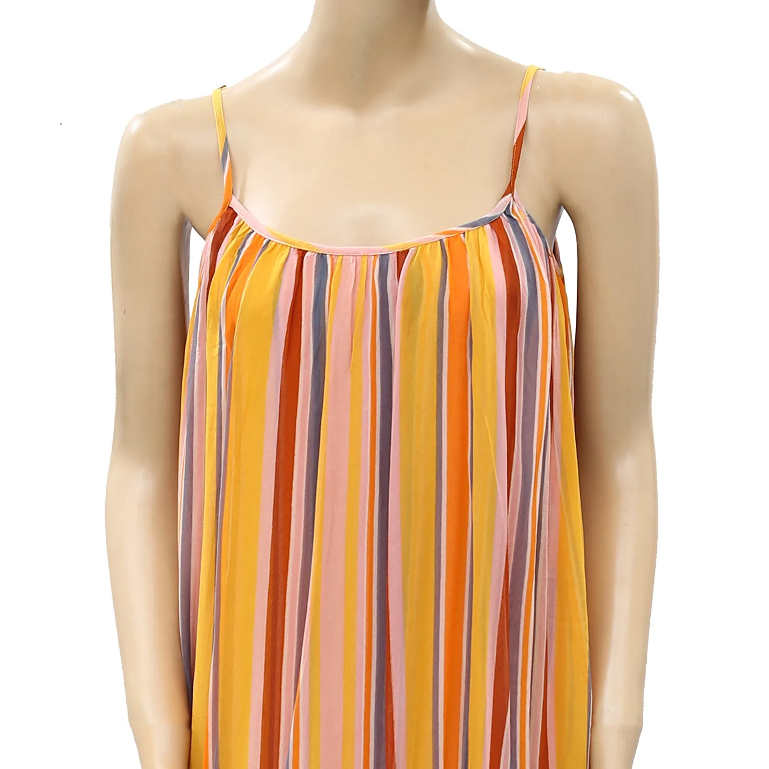 Allsaints Paola Striped Slip Midi Dress