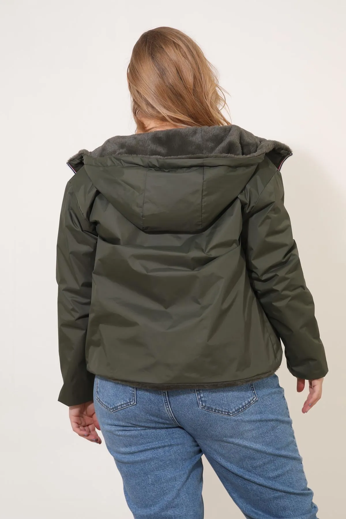 ANGÈLE - Parka courte réversible fausse fourrure