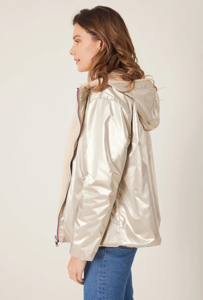 ANGÈLE - Parka courte réversible fausse fourrure