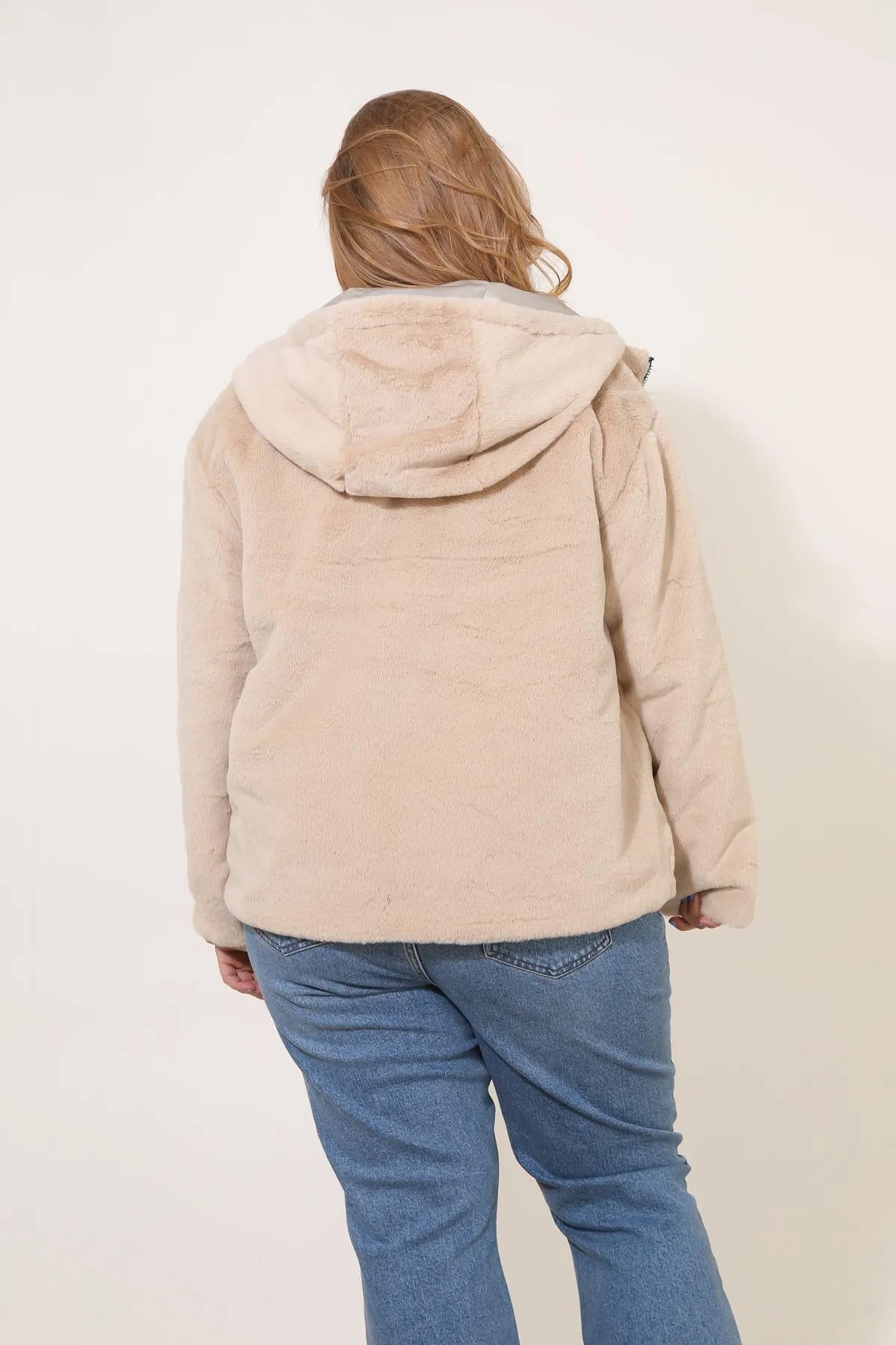 ANGÈLE - Parka courte réversible fausse fourrure