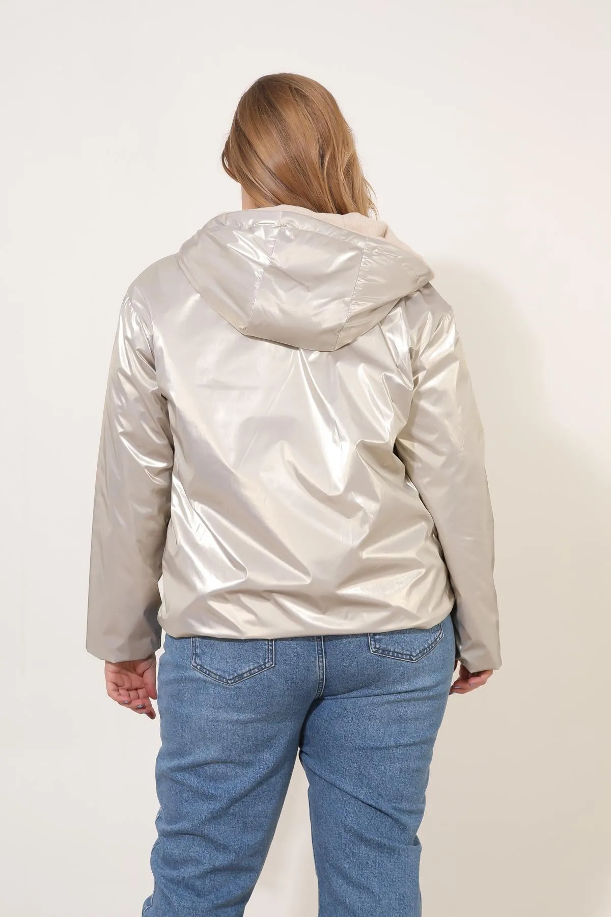ANGÈLE - Parka courte réversible fausse fourrure