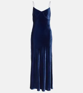 Asceno Alberta velvet slip dress