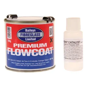 Baileys Black Flowcoat/Topcoat w/ Hardener 250g: Durable Coating for Metal Surf