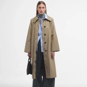 Barbour Beatrix Showerproof Trench Coat In Trench/Sky Tartan