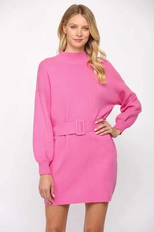 Belted Sweater Dress