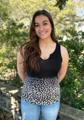 Black & Leopard Print Tank - #6828-6831
