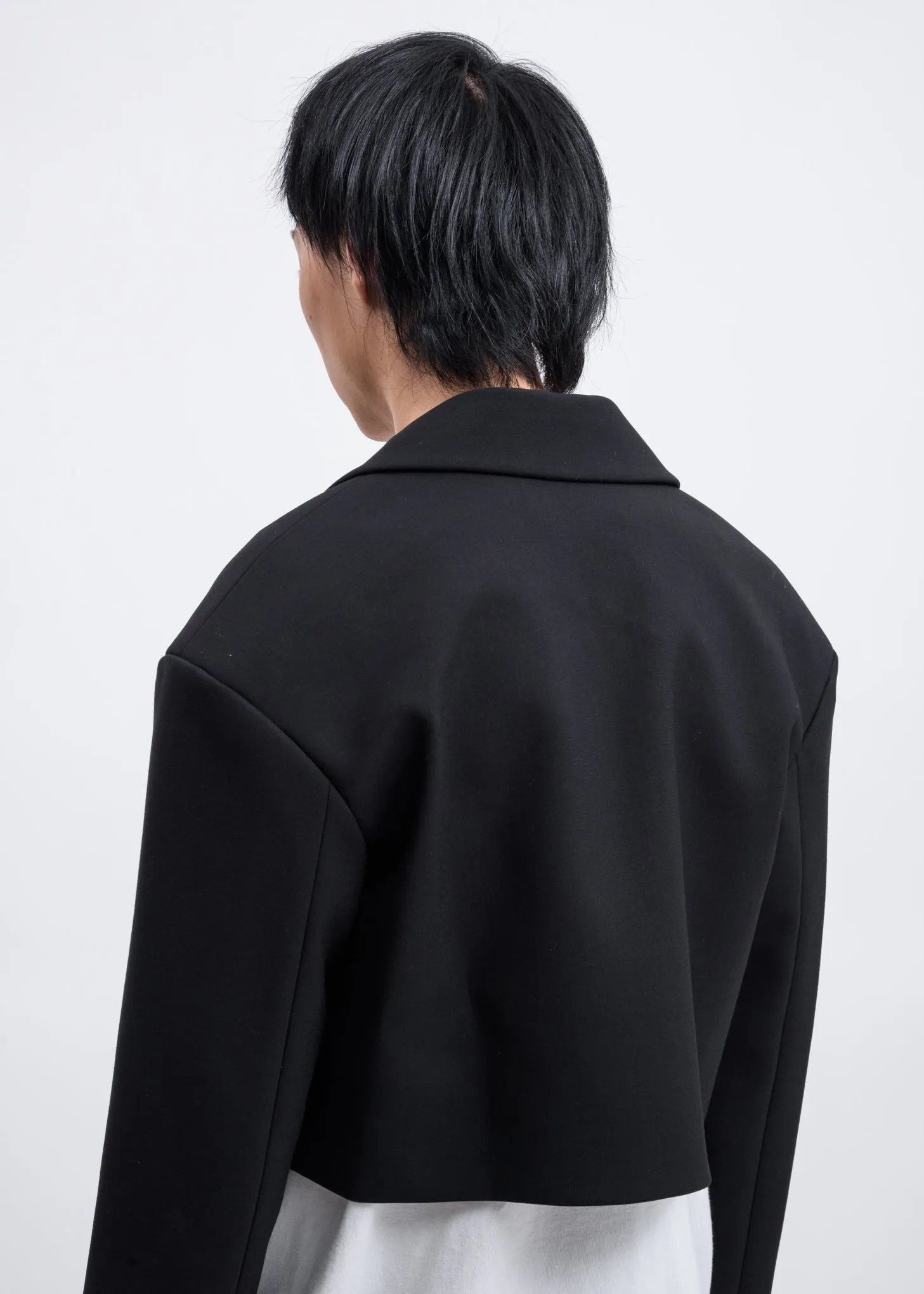 Black Cropped Smoker's Jacket
