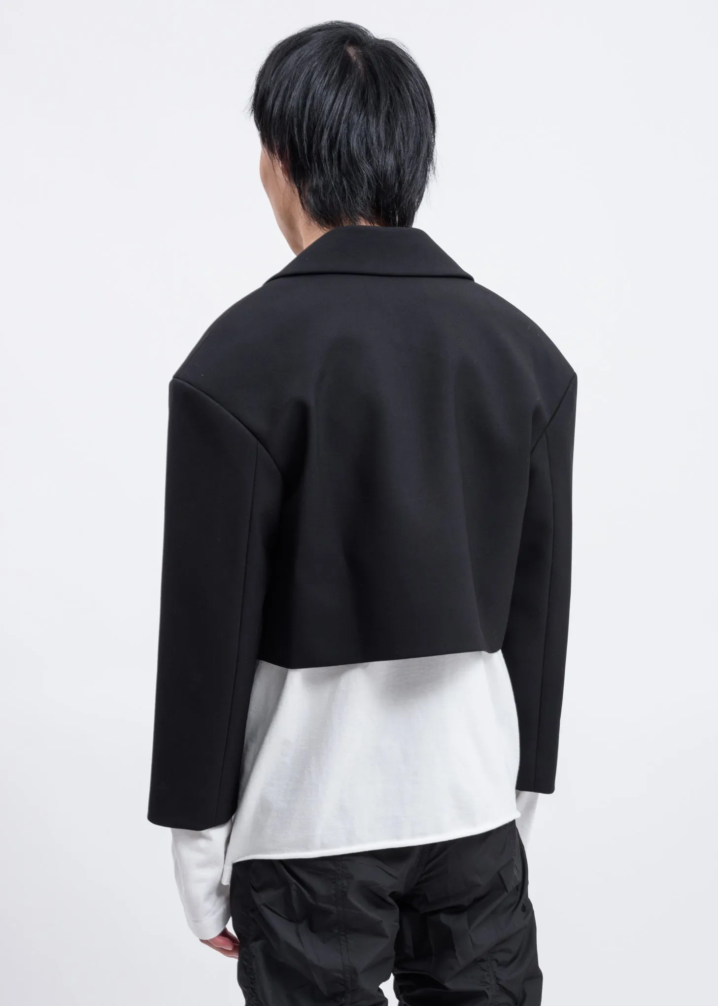 Black Cropped Smoker's Jacket