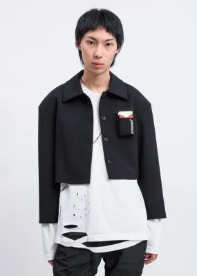 Black Cropped Smoker's Jacket