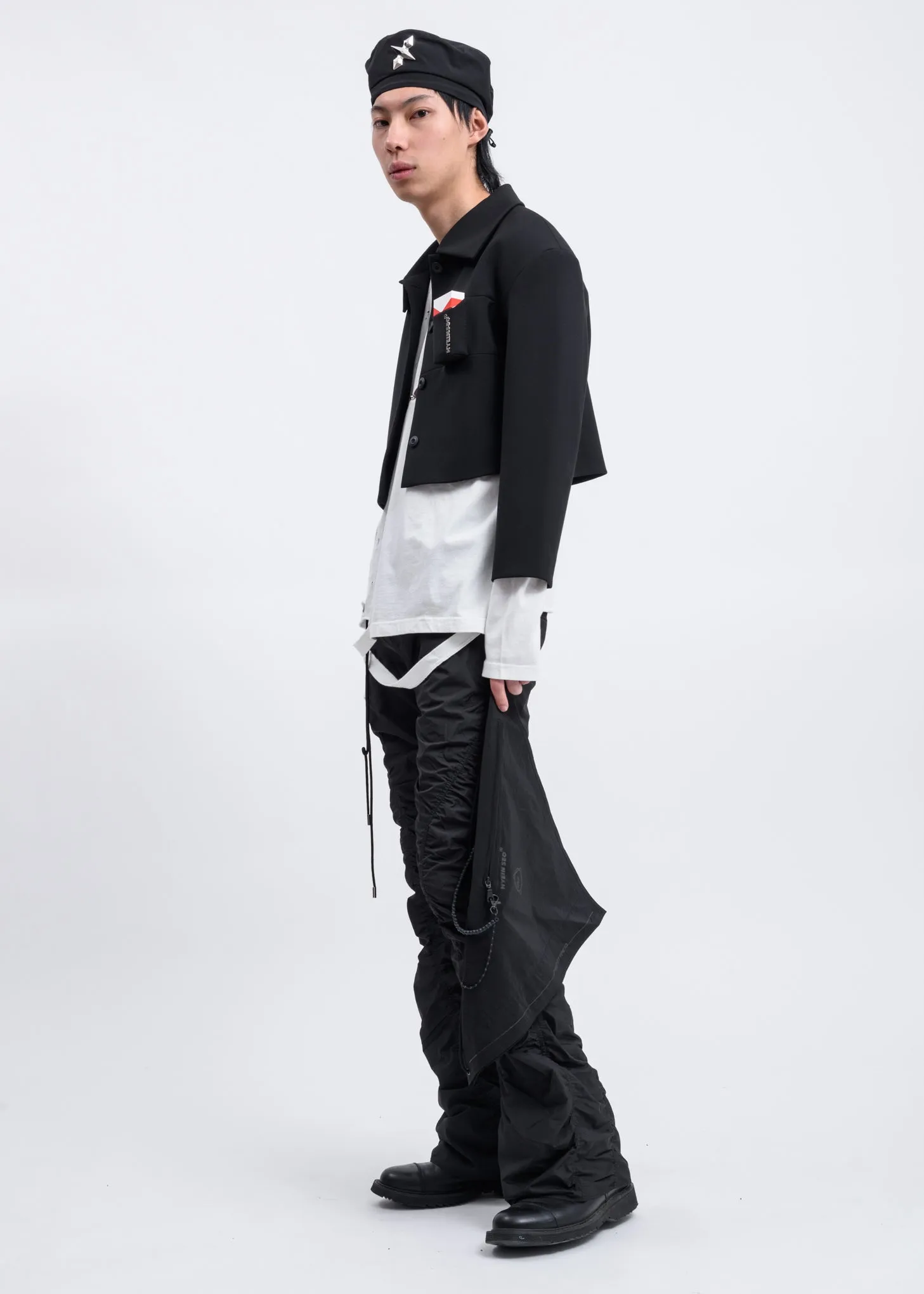 Black Cropped Smoker's Jacket