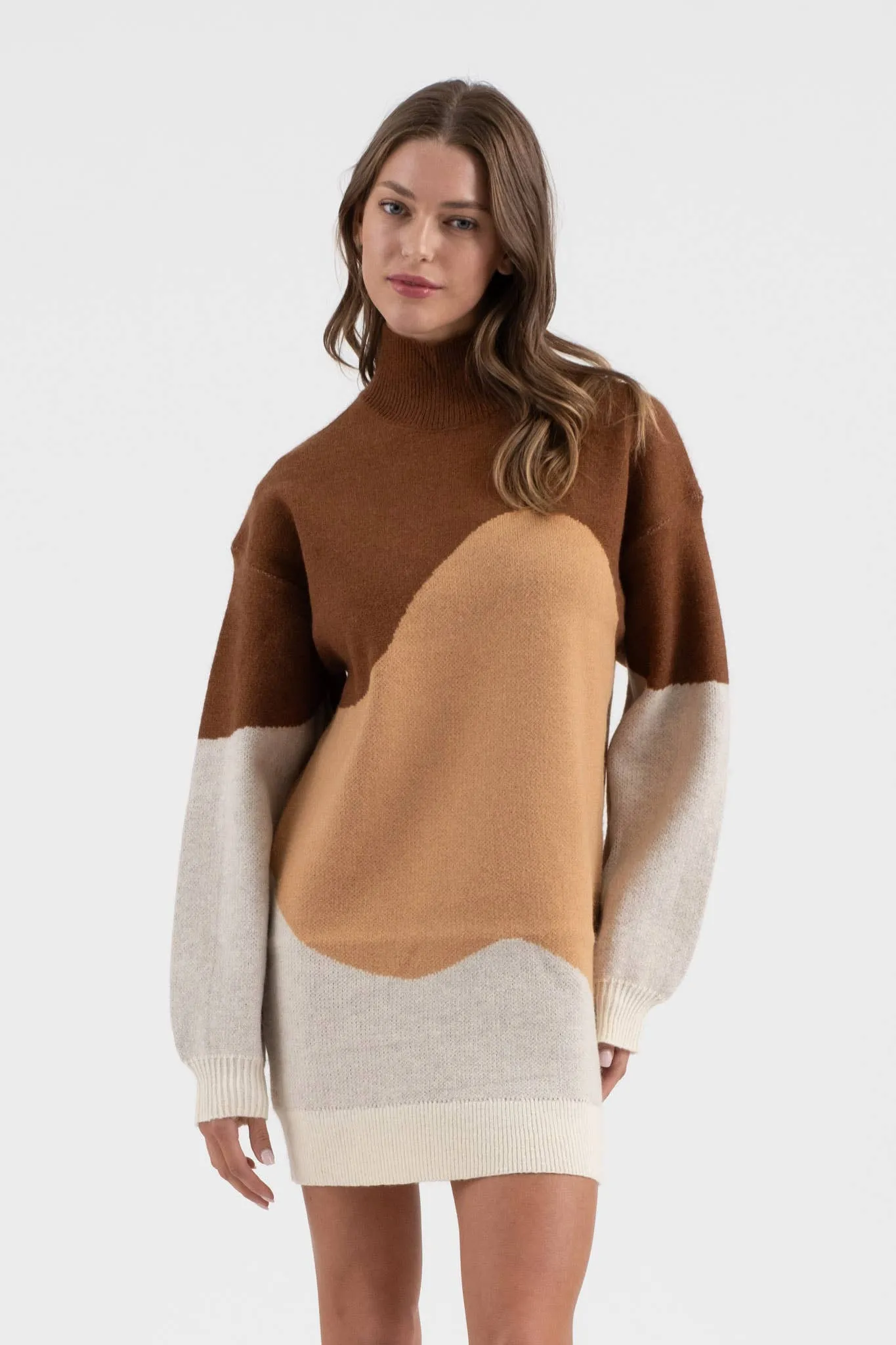 Blu Pepper Colorblock Sweater Dress