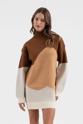 Blu Pepper Colorblock Sweater Dress
