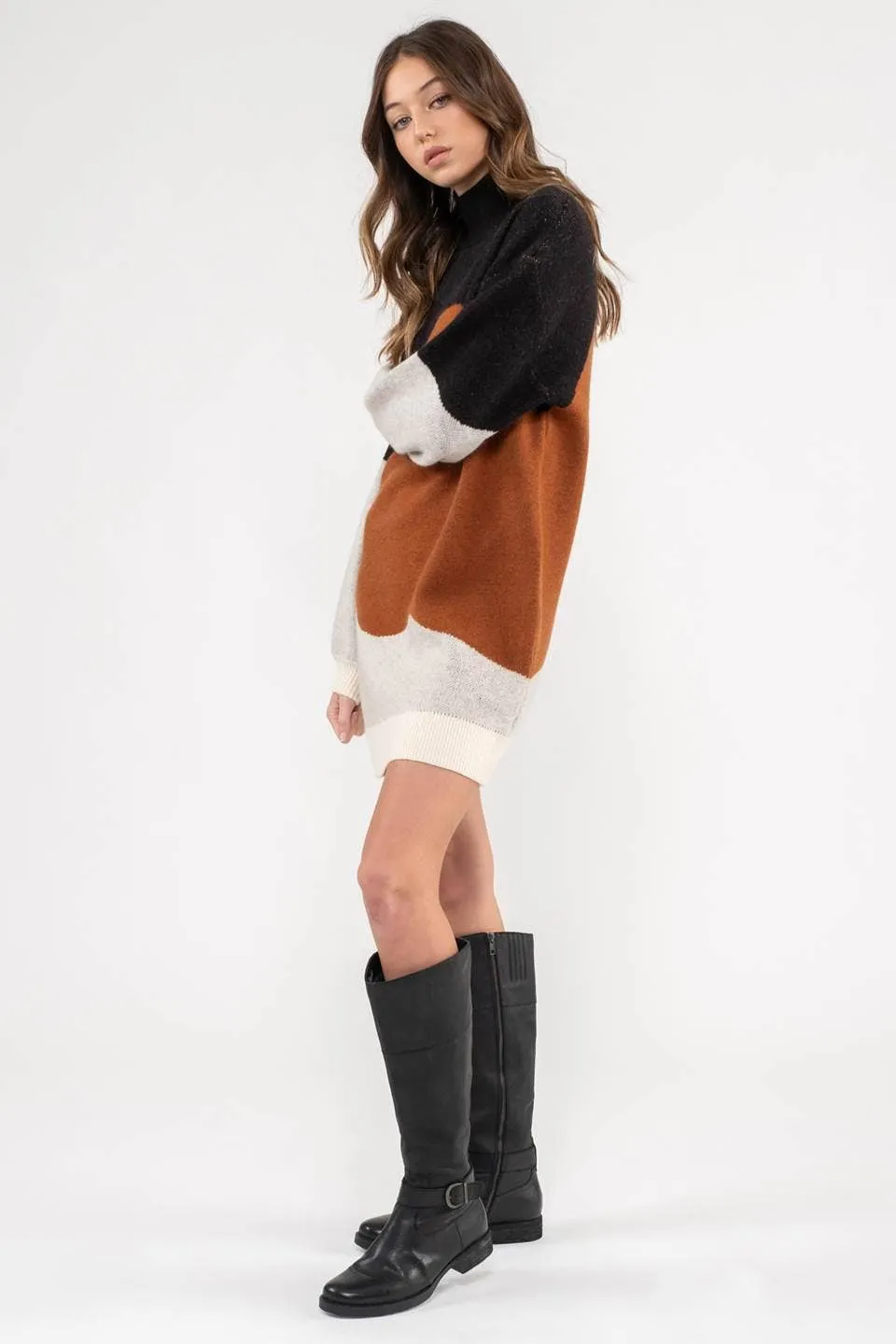 Blu Pepper Colorblock Sweater Dress