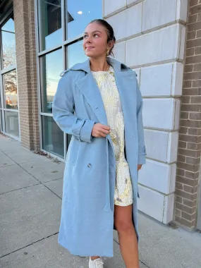 Blue Cloud Trench Coat