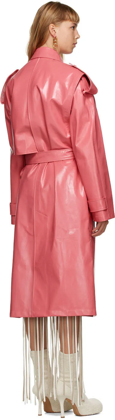 Bottega Veneta Pink Shiny Trench Coat