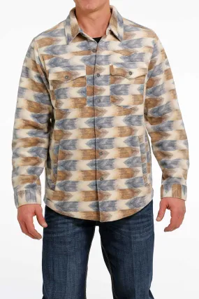 Cinch | Cream Print Fleece Shirt Jacket