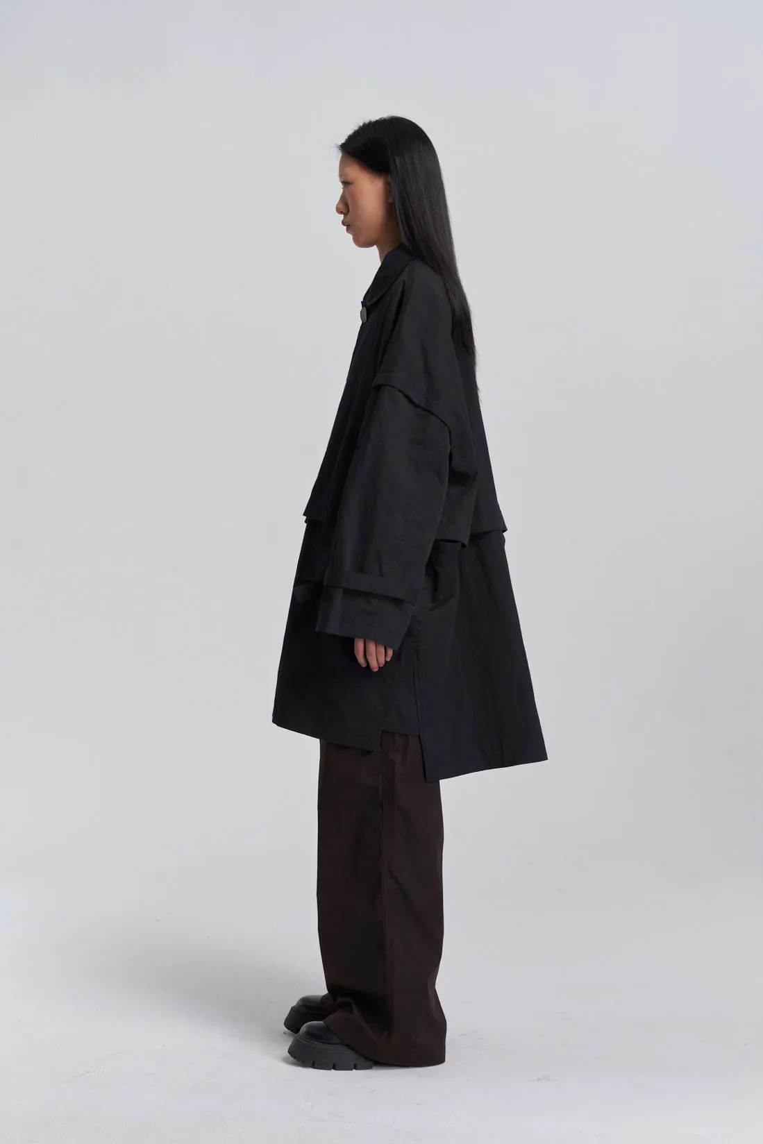 Convertible Trench Coat - Onyx