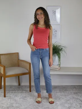 Cooper Rib Tank - Coral - Sale