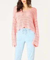 Crochet Sweater - Washed Apricot