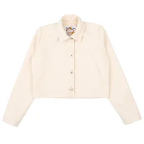 Cropped Denim Jacket - Judo Sashiko - Ecru