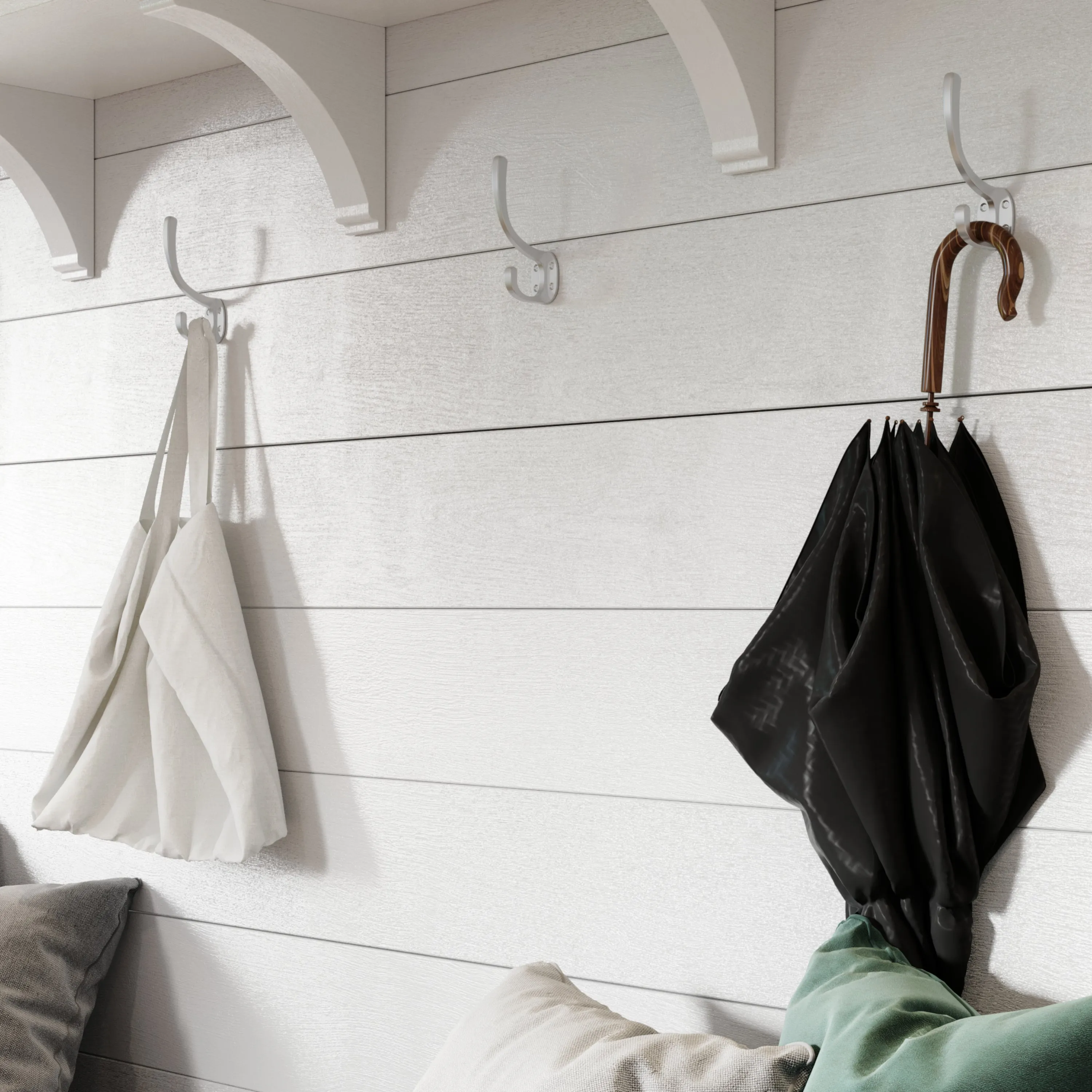 [Current Hook AL7334] Aluminum Modern Standard Wall Hook (2.5 Inch)