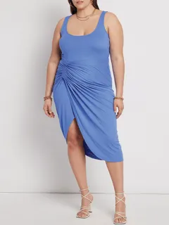 Dakota Gathered Skirt Dress | Baja Blue