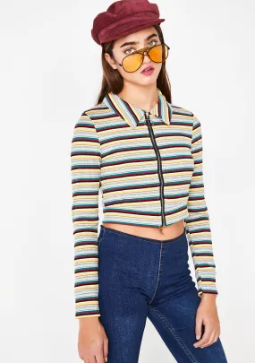 Dank Stripe Stop Whining Zip Up Top