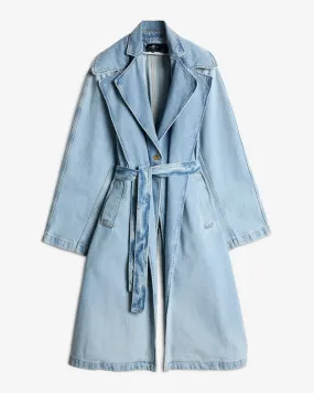 Denim Trench Coat in Bleach