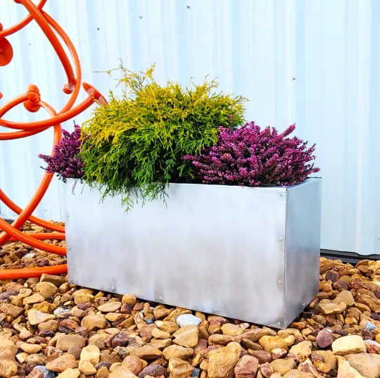 DIY Build Your Own Metal Planter 30" x 12" x 18" - Large Outdoor Planter - Planter Pot - Minimalist - Tall Metal Planter - Galvanize Planter