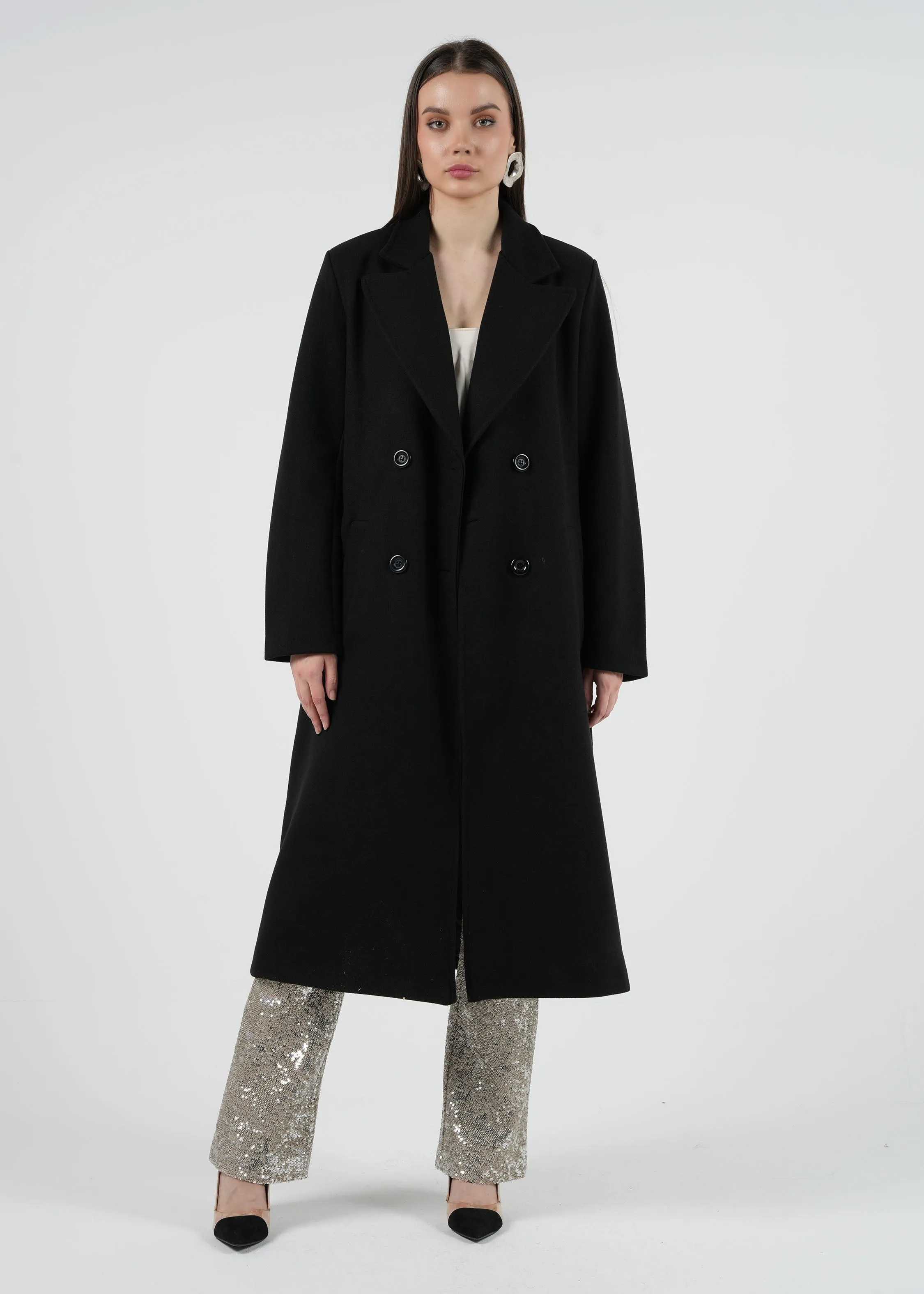 Double-Breasted Belted Trench Coat