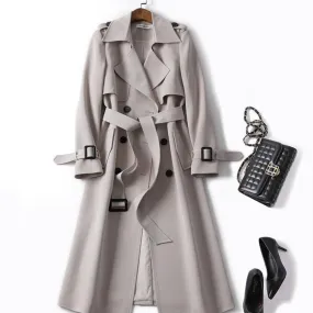 Double-breasted Mid-length Tie Trench Coat