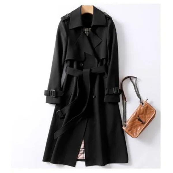 Double-breasted Mid-length Tie Trench Coat