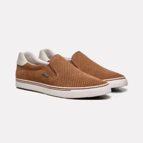 Eldoret Slip-on Loafer in Fine Suede with Variofootbed / Oak-Off White