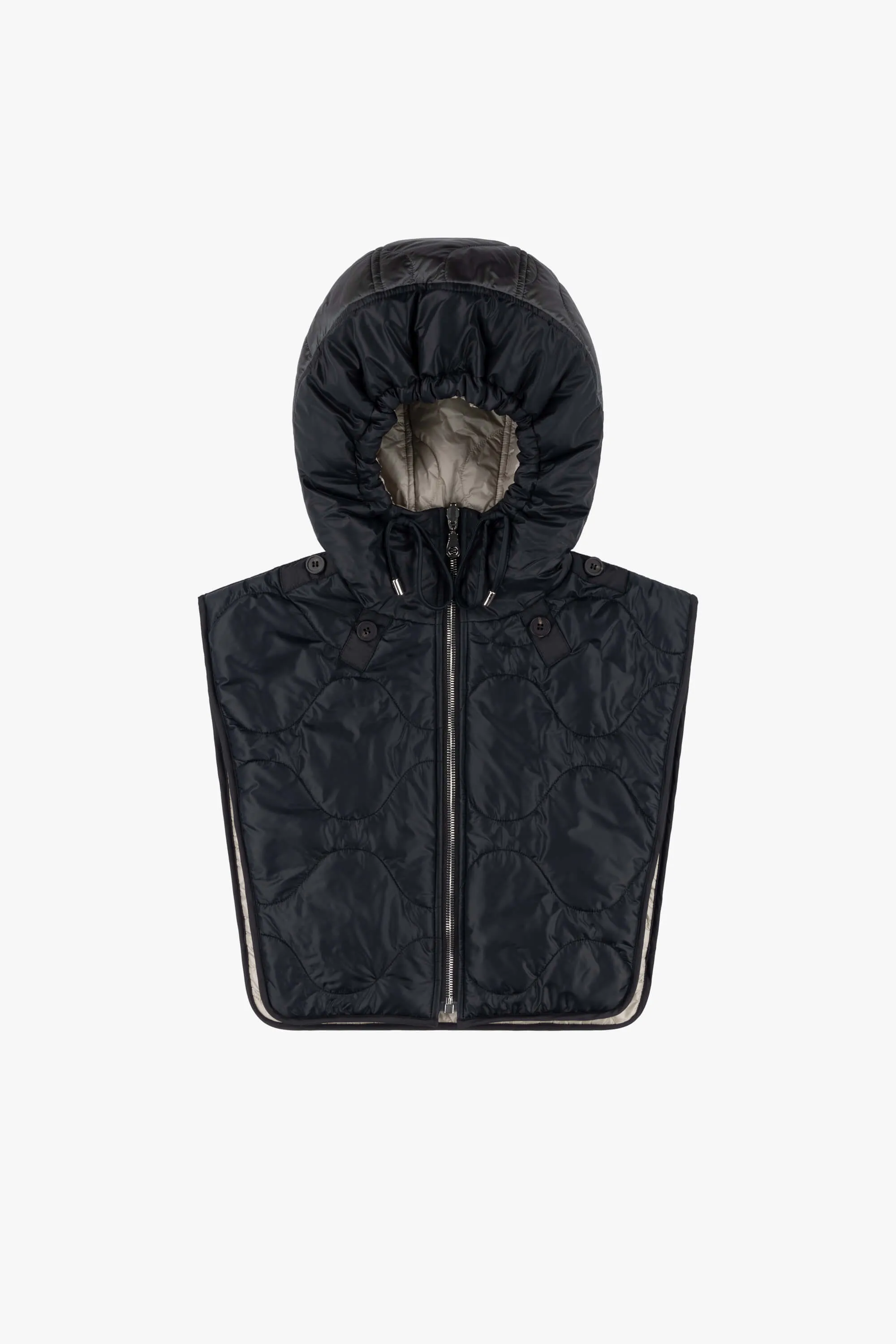 Elements Quilt Zip Hood - Black / Dove Grey