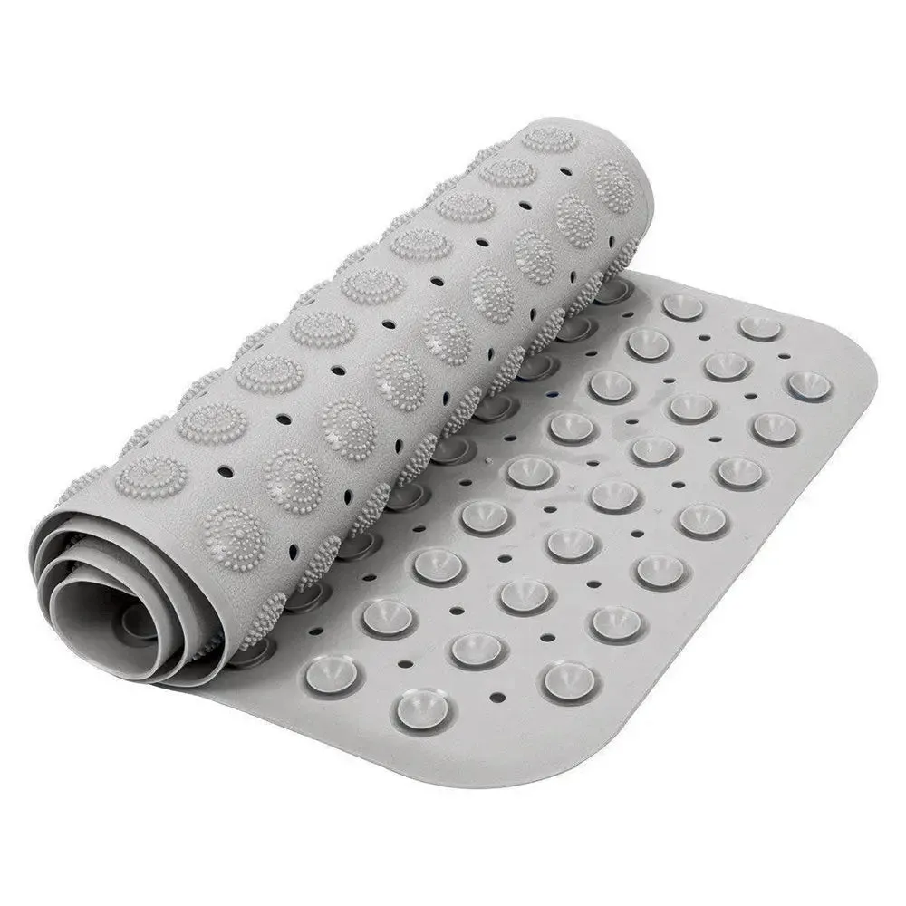 Experia Anti-Slip with Suction Cup Bath Mat, 80 x 80cm Grey (Accu-Pebble)