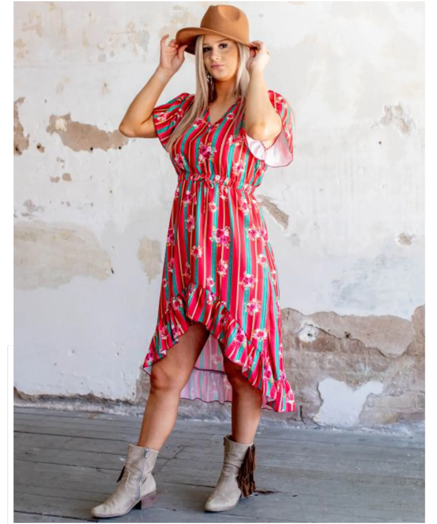 Floral Serape Hi Lo Maxi Dress Lucky & Blessed