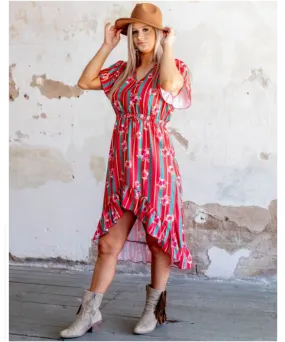 Floral Serape Hi Lo Maxi Dress Lucky & Blessed