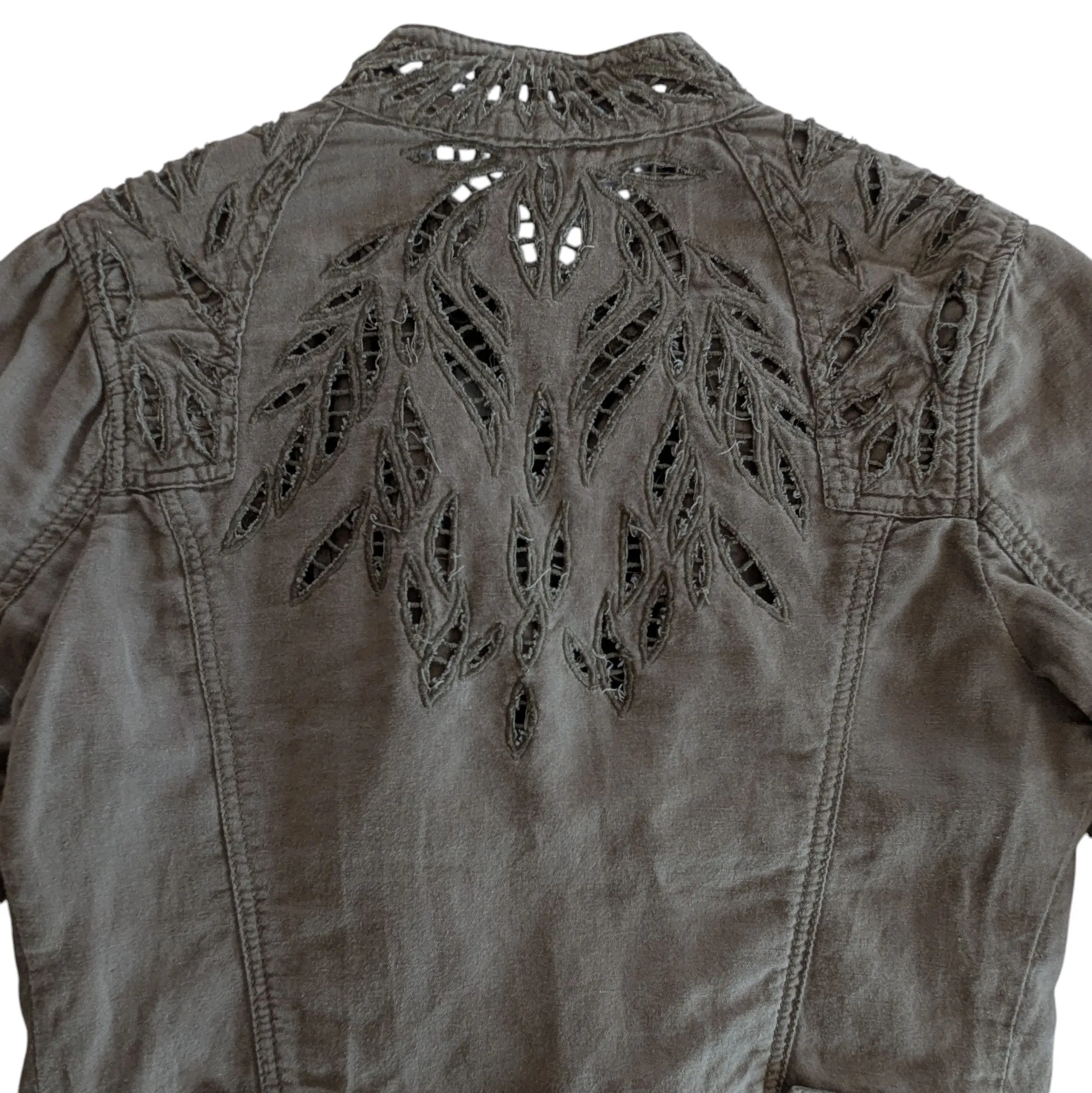 Free People Moto Jacket with Laser Cutouts Size 4