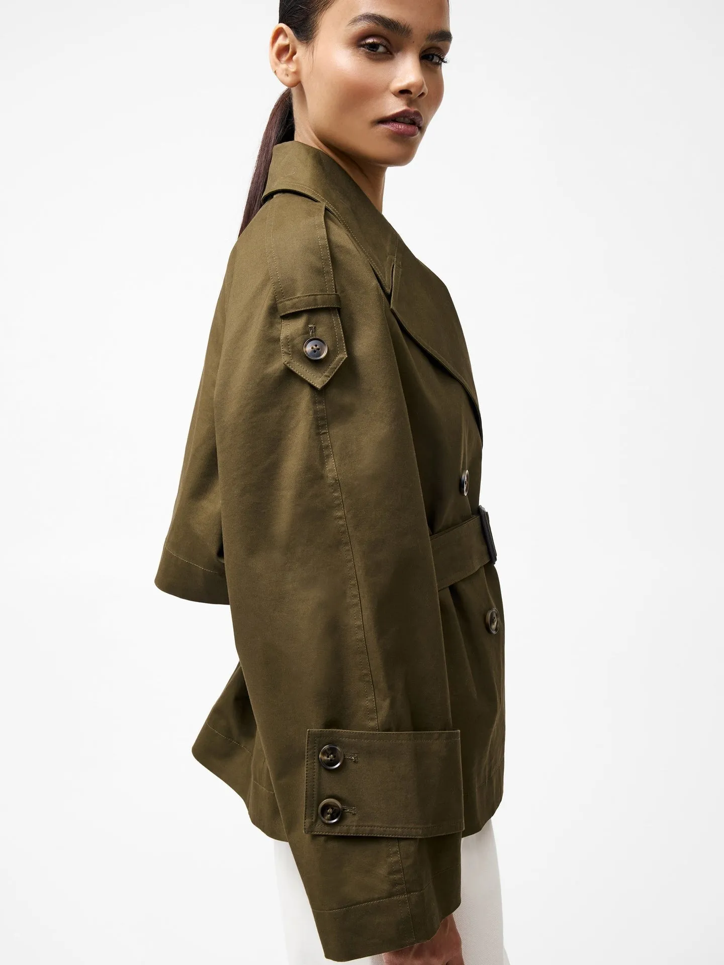 French Connection Denby Cropped Trench Coat