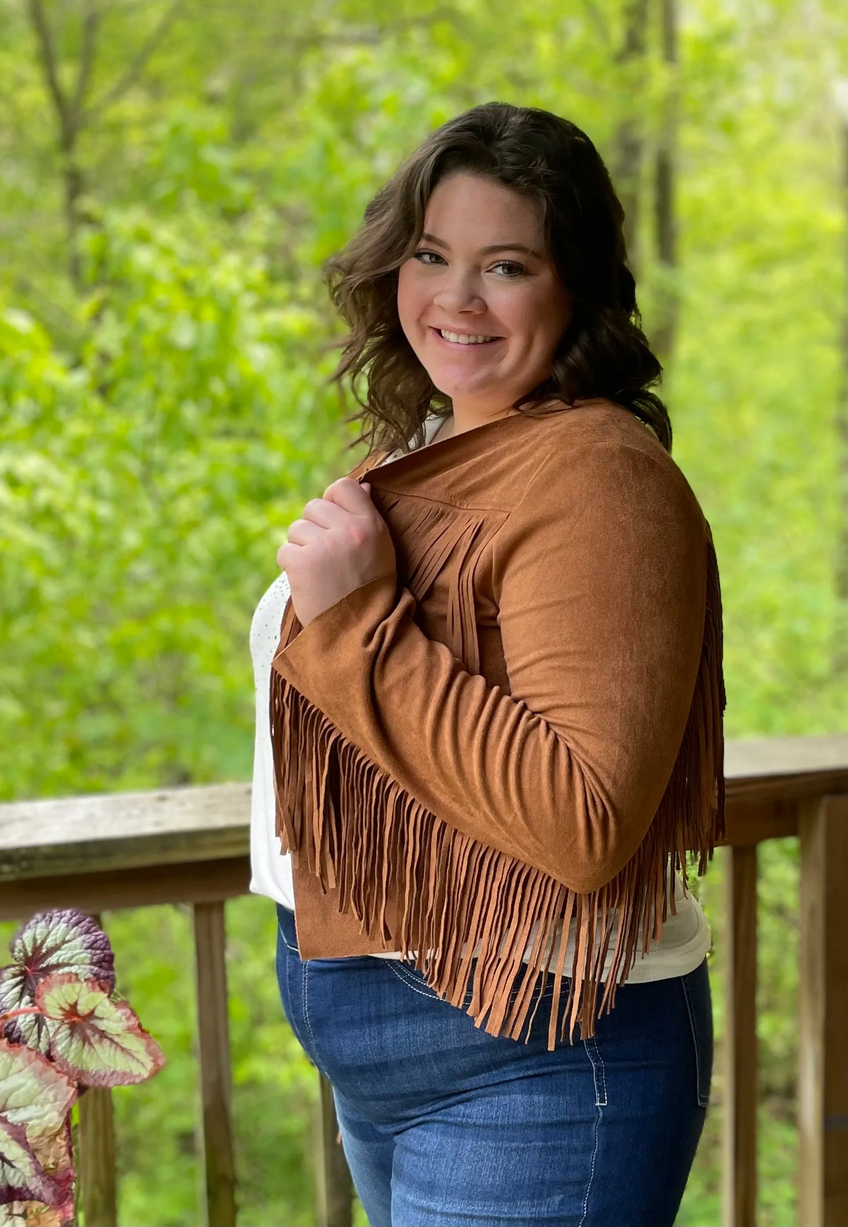 fringed cropped jacket
