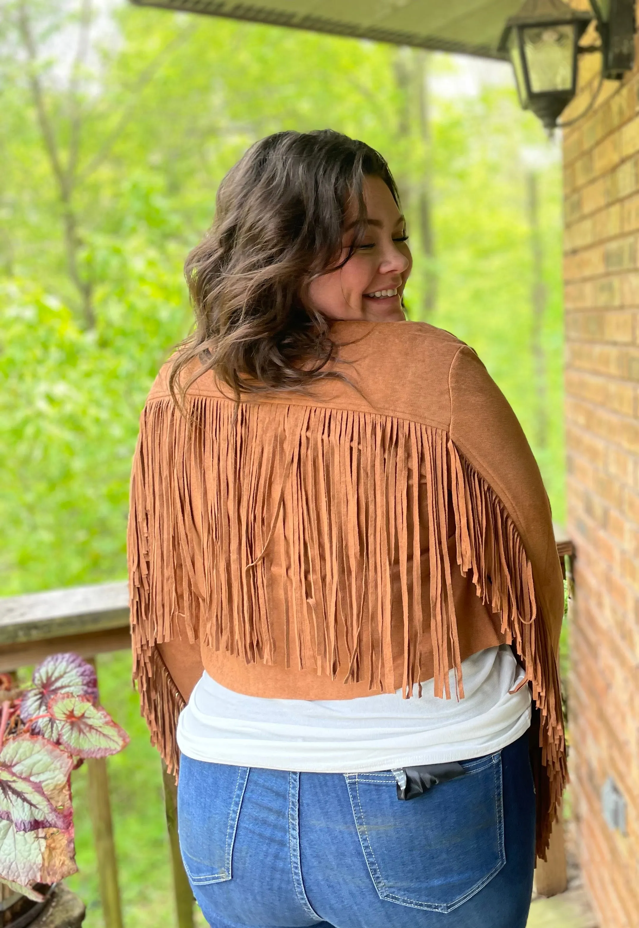 fringed cropped jacket